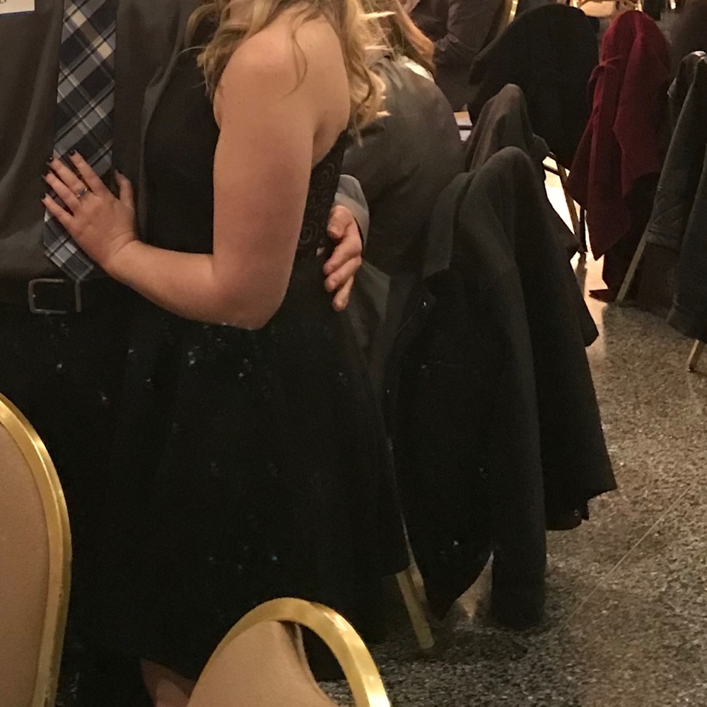 Little Black Dress with Lace Back - Picture 6 of 6